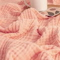 EMME Cotton Throw Blanket for Couch Soft Muslin Blankets 50"x60" Lightweight Breathable Blanket All Season Gauze Blanket, Pink - color: Pink, size: Throw (50" X 60")