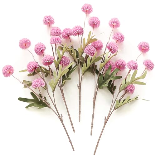 Floroom 5pcs Fuchsia Pink Faux Silk Mums Artificial Flowers, Bulk Fake Small Mini Chrysanthemums with Stems for DIY Wedding Centerpieces Floral Arrangements Vase Fillers Home Decorations - color: Fuchsia Pink, size: 5pcs