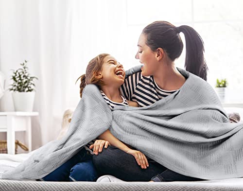 Utopia Bedding 100% Cotton Thermal Blanket Cool Grey King Size Soft, Lightweight, Breathable, Cozy Spring and Summer Blankets for Bed, Home Room Decor Gifts for Women and Men (90x108 Inches) - color: Cool Grey, size: King