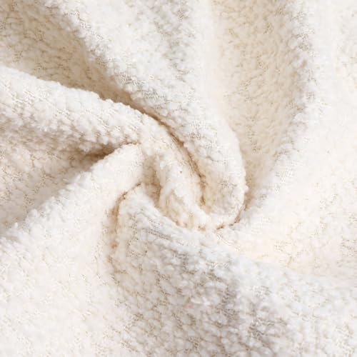 14x36 Inch Long Lumbar Cover Lumbar Pillow Cover Textured Boucle Throw Pillow Covers Breathable Cushion Case Rectangle Pillow Cases for Couch Sofa Chair Bed Home Decor Indoor Outdoor Cream