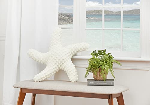 C&F Home Tufted Coastal White Starfish Shaped Accent Throw Pillow 25" x 25" All Seasons Summer Beach House Nautical Home Living Room Sofa Couch Chair Bed Bedroom Decor Decoration 25" x 25" White - color: White