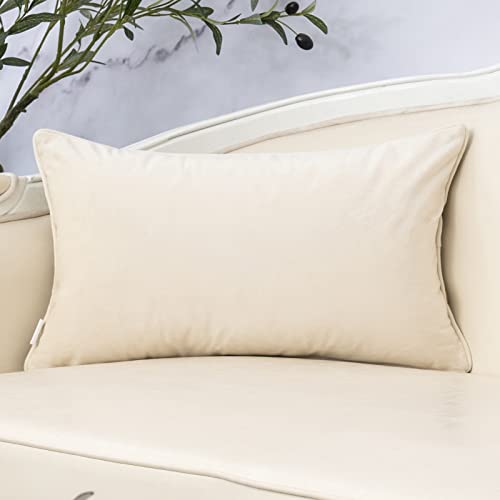 Yangest Beige Throw Pillow Cover Wavy Cushion Cover Modern Zippered Rectangular Pillowcase for Sofa Couch Bedroom Living Room Home, 12x20 Inch - color: Beige, size: 20" x 12" (Pack of 1)