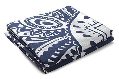 Popular Handicrafts Indian Hippie Bohemian Beautiful Ombre Color Mandala Curtain Panels Blue Silver - color: Blue Silver, size: 38"W x 83"L (Pack of 2)