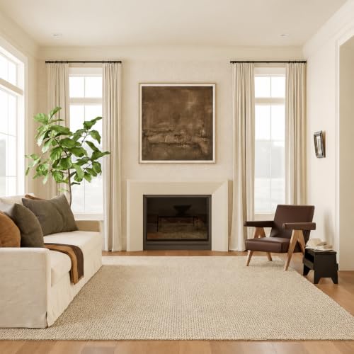 Jute Cotton Area Rug 8x10 ft - Rectangle Hand Woven Natural Farmhouse Rug for Living Room, Bedroom Kitchen - Rustic Vintage Bohemian Eco-Friendly Home Décor Natural Boho Rugs - size: 8' x 10' (Rectangular)