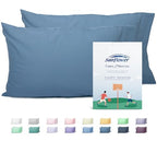 Sunflower Queen Pillowcases Set of 2, 100% Cotton Queen Pillow Cases 2, 20×30 inches Copen Blue, Soft and Breathable - color: Copen Blue, size: Queen (20"x30")