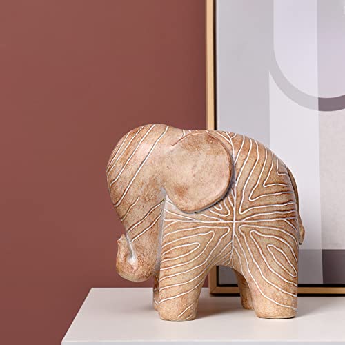 Elephant Statue, African Animal Decor, Wooden Elephant Gift for Women, Boho Decor for Living Room, Shelf, Office（1Pack, Big） - color: Big Wood Elephant