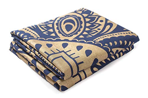 Popular Handicrafts Indian Hippie Bohemian Beautiful Passion Ombre Color Mandala Curtain Panels Blue Gold - color: Blue Gold, size: 25"W x 74"L (Pack of 2)
