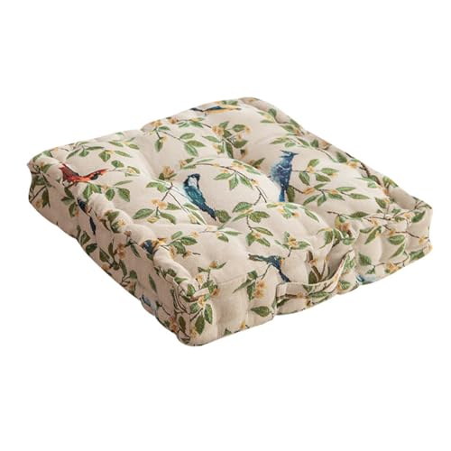 Meditation Floor Pillow Square Floor Seat Pillows Cushions with Handle Bohemian Thicken Chair Pad Yoga Living Room Balcony Outdoor Tatami (Beige) - color: Beige