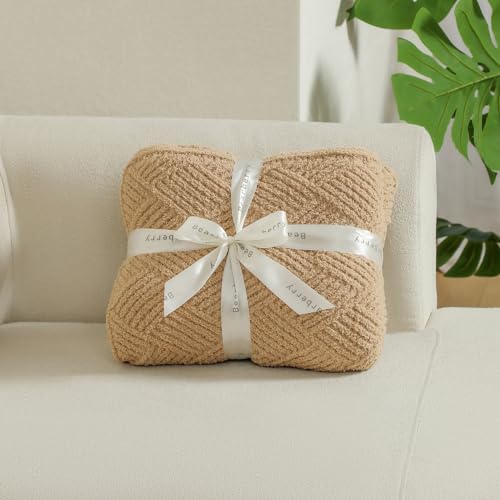 bearberry Super Soft & Fuzzy Minky Throw Blanket Lightweight All-Season - Diamond Stitch Plush Fleece for Couch, Bed, Sofa | Machine Washable Cozy Gift for Women, Men, Home (Camel, 50”x60”) - color: Argyle Knit Camel, size: Throw(50″x60″)