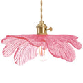 Pink Glass Pendant Lights Fixtures Flower Hanging Ceiling Light Girls Room Mid Century Pendant lamp Gold Chandelier for Kitchen Island Dining Room Foyer Cafe - color: Pink, Hardwired, size: Hardwired