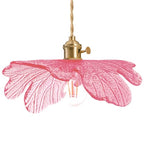 Pink Glass Pendant Lights Fixtures Flower Hanging Ceiling Light Girls Room Mid Century Pendant lamp Gold Chandelier for Kitchen Island Dining Room Foyer Cafe - color: Pink, Hardwired, size: Hardwired