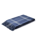 CUDDLE DREAMS Premium Cashmere Throw Blanket with Fringe, Luxuriously Soft (Plaid Blue) - color: Plaid Blue