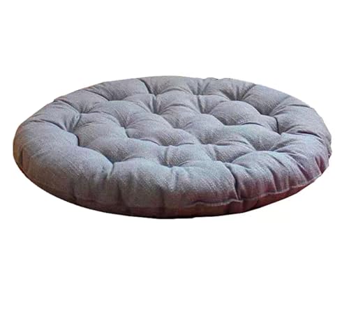 Large Linen Floor Cushions,Round Futon Pillows Japanese Style Tufted Floor Pillows Meditation Cushions for Seating On Pad for Yoga Sofa Balcony((26x26inch),Color:Light Gray) - color: Light Gray, size: 65x65cm(26x26inch)