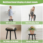 Wood Plant Stands Indoor, Black Plant Stand Modern Plant Table for Large Plants, Wooden Plant Stool, Tall Plant Holder Small Round Side for Living Room, Balcony, Office (1 Pack) - color: Black
