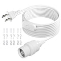 DiCUNO Hanging Lantern Extension Cord Cable, E26 Pendant Light Socket On Off Inline Cord Switch Control Lamp, Switch Close to Polarized Plug, 20 Feet (6M), White, 1-Pack - style: 20ft - White