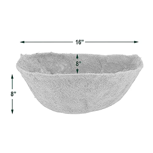 Arcadia Garden Products Extra Durable 1544B 16-inch Coco Liner for Half Round Circle Wall Mounted Hanging Basket Planters, Natural Coconut Fiber Replacement Liner for Garden Outdoor Flower Pots - size: 16-Inch, style: Wall Manger