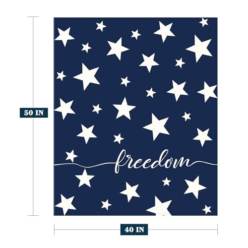 YeeJu Patriotic Throw Blanket for Kids Small 4th of July Memorial Day Fourth of July Blanket for Girls Boys Child Baby Couch Bed White Blue Star Blankets Independence Veteran Day Blanket 40x50 - color: Flag-05, size: 40"x50"