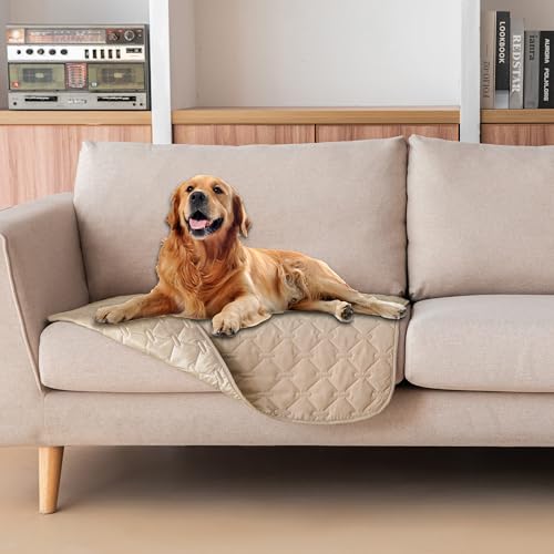 gogobunny 3X Stronger Waterproof Pet Blanket, Scratch Proof Furniture Protector for Dogs Cats, Reversible Cover 30x30 Inch, Dark Beige - color: Dark Beige, size: 30x30 Inch (Pack of 1)