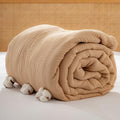 Muslin Blanket - Pure 100% Turkish Cotton Airy Soft Light Versatile Gauze Throw Blanket for Bed, Couch, Sofa (Beige, Twin XL Size (71" x 95" inch)) - color: Beige, size: Twin XL Size ( 71" x 95" inch )