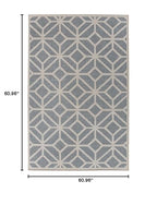 Rugshop Blue Contemporary Geometric Indoor/Outdoor Area Rug — Hose Washable for Living Room, Dining Room and Bedroom, 5' x 7' - size: 5' x 7' (Rectangular)
