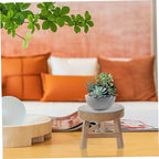 Happyyami Boho Plant Stand Wooden Succulent Stool Indoor Garden Accessory Multi-use Planter Stand