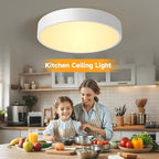 Dimmable Ceiling Light Fixture, 12 inch Flush Mount Light Fixture, LED Ceiling Lights Bedroom, Kitchen, Entryway, Super Bright 2700 Lumens 300W Equivalent 5CCT(2700k-5000k) 2 Pack White - color: White-2Pack