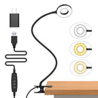 iZELL Desk Lamp, LED Reading Light with Clamp, 3 Color Modes & 10 Brightness Flexible Arm Book Light for Kids Reading Book in Bed at Night Clip on Table, Computer, Zoom Meetings - 27.6‘’ Black - size: 27.6'' Black