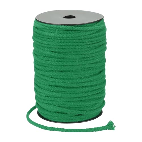 MECCANIXITY Macrame Cord 5mm x 295 ft Handmade Natural Cotton Rope, 8 Strand Twisted Braided Rope Cord for Plant Hanger Wall Hanging Dream Catcher Crafts Home Decoration, Light Green - color: Light Green