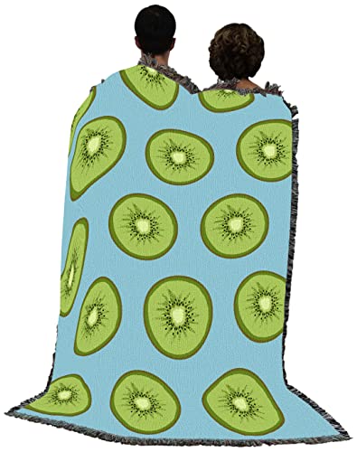 Pure Country Weavers Kiwi Blanket - Garden Floral Gift Tapestry Throw Woven from Cotton - Made in The USA (72x54) - color: Kiwi