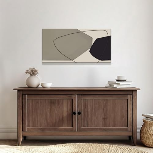 Abstract Wall Art Decor Canvas Art Wall Decor Minimalist Wall Art Geometric Color Block Canvas Artwork Paintings Black And Grey White Wall Art Modern Bedroom Art Office Home Decor Wall 20"X 40" - color: Grey Black, size: 40"L x 20"W