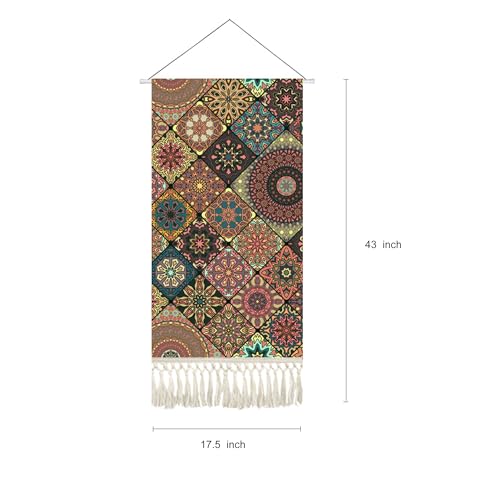 capasin Mandala Boho Macrame Wall Hanging Tapestry For Bedroom Tapestries Vertical Art Fabric Decor Door Living Room Bohemian (Style C, 17.5 * 43) - style: Style C