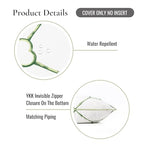 Hofdeco Premium Grandmillennial Coastal Hampton Patio Indoor Outdoor Throw Pillow Cover Only, 22"x22" Water Repellent for Backyard, Couch, Poolside, Grass Green Print Bamboo Trellis - color: Grass Green Bamboo Trellis 22"x22"