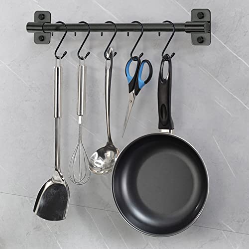 12 Pack 4-1/2 Inch S Hooks, Large Vinyl Coated Closet Hooks Non Slip Heavy Duty for Hanging, Steel Metal Black Rubber Coated for Jeans Plants Clothes Pot Pan Cups Towel - color: Black