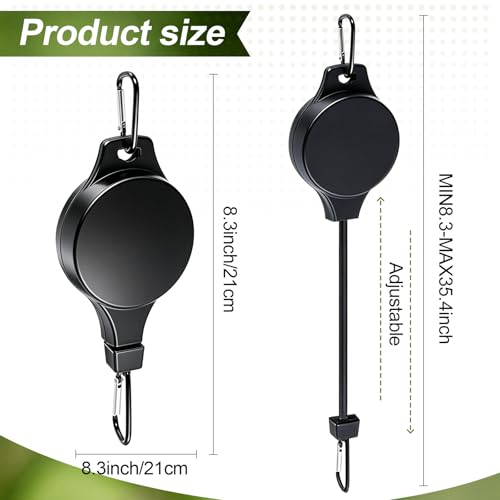 Retractable Plant Hanger with Pulley System, Effortless Raising and Lowering for Indoor and Outdoor Plants, Hanging Planters, Garden Pots & Bird Feeders (4-Pack,Black) - color: Black,4pcs