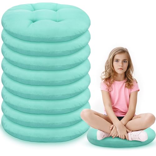 Fumete 8 Pcs 16 Inch Floor Cushions Pillow for Kids Bulk Classroom Round Flexible Seating Floor Cushions for Students Home Daycare School Reading Corner Yoga Meditation Picnic (Mint Green) - color: Mint Green