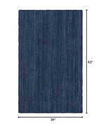 Unique Loom Braided Jute Collection Area Rug - Dhaka (3' 3" x 5' 3" Rectangle, Navy Blue) - color: Navy Blue, size: 3'3" x 5'3" (Rectangular)
