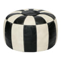 Thgonwid Unstuffed Moroccan Ottoman Pouf Cover, Ottoman Footstool Storage Solution, Bean Bag Chair, Foot Rest, Multi-Black&White - color: Multi-black&white