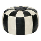 Thgonwid Unstuffed Moroccan Ottoman Pouf Cover, Ottoman Footstool Storage Solution, Bean Bag Chair, Foot Rest, Multi-Black&White - color: Multi-black&white