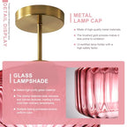 Purple Ceiling Light Glass Semi-Flush Mount with Gold Finish, Bedroom Light Fixtures for Bathroom Living Room Entryway Closet Light - color: Purple, 1-Light