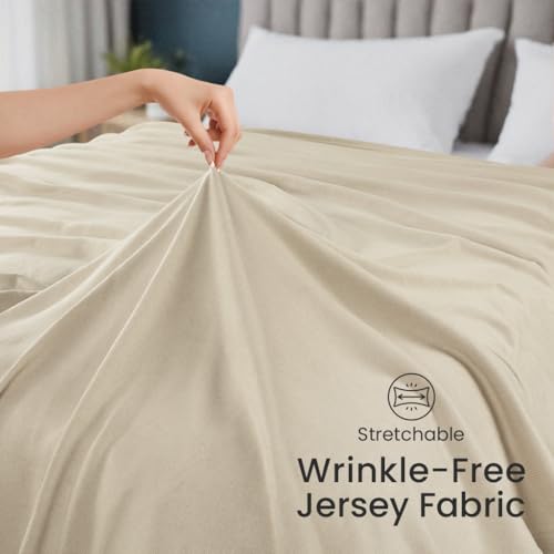 Utopia Bedding Knit Blanket King Size (90x102 Inches, Camel) Soft Lightweight Jersey Breathable Sweatshirt Blanket for Bed,Couch & Sofa - color: Camel, size: King