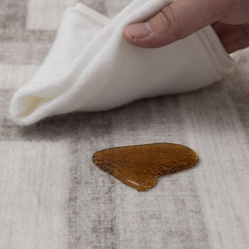 ReaLife Rugs Machine Washable Area Rug Runner - Living Room Bedroom Bathroom Kitchen Entryway Office - Non-Slip Baking Low Pile Stain Resistant Premium - Modern Geometric - Remi - Beige 2'6" x 6' - color: Remi - Beige, size: 2'6" x 6' (Rectangular)