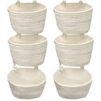 2 Pcs 3-Tier Woven Cotton Hanging Basket, Wall Mounted Storage Organizer, Boho New Home Basket, Over The Door Organizer for Bathroom, Bedroom, and Closet Organization