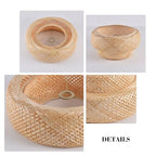 Bamboo Lamp Shade,Hand-Woven Bamboo Rattan Hanging Light Shade,13.77" Rattan Chandelier Shade for Dining Living Bedroom Kitchen Farmhouse 1-Pack - color: Bamboo 13.77 in 1-Pack