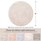 Asrug Imitation Jute Low Pile Round Rug Area Rug Washable Non-Slip Circle Rug Soft Plush Touch Circle Rugs Round for Kitchen Bathroom Living Bedroom Nursery, Carpet 4ft /48 inch/122 cm Khaki - color: Khaki, size: 4ft