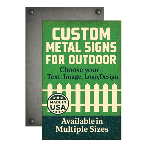 Custom Metal Posters By DC - Personalized Outdoor Metal Wall Art with Your Photo, Text or Logo | Heavy Duty 1mm Thick Metal Sign for Yard Decor, Street, Garage & Garden | Made in USA | Multiple Sizes - color: Metal Poster Sign - Outdoor Custom