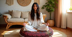 CRAFT KALA 32" Large Round Bohemian Floor Pillow Cover Boho Pouf Cover Mandala Meditation Room Pillows Cover Adults Seating Poufs Cushion Cover for Kids Reading Playroom Multi Elephant - color: Multi Elephant