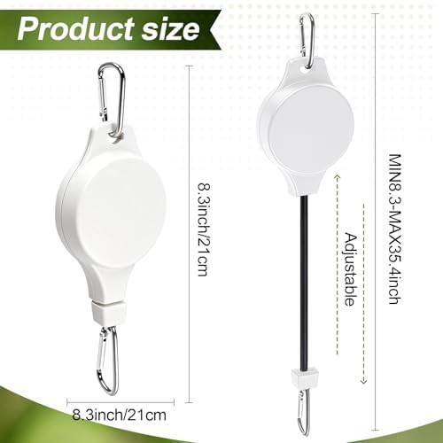 Retractable Plant Hanger with Pulley System, Effortless Raising and Lowering for Indoor and Outdoor Plants, Hanging Planters, Garden Pots & Bird Feeders (4-Pack,White) - color: White,4pcs