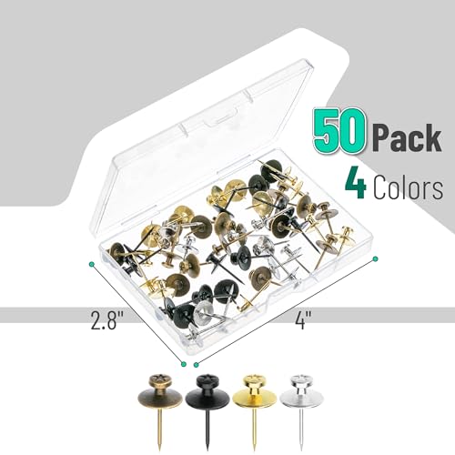 Mr. Pen- Double Headed Picture Hanging Nails, 50 Pack, Mixed Colors Picture Nails, Tacks for Wall Hangings, Wall Pins for Hanging, Wall Nails for Hanging, Thumb Tacks for Wall Hanging, Picture Hangers - color: Black, Bronze, Silver, Gold, size: 50 Pack