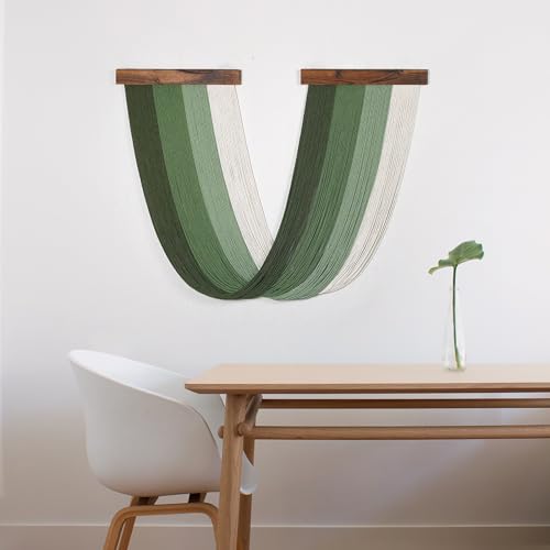 HVEST Large Green Macrame Wall Hanging Boho Wall Decor Macrame Wall Art for Living Room Bedroom Home Office Dining Room Nursery Apartment Decor Woven Tapestry - color: Sage Green