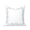 Hofdeco Premium Grandmillennial Coastal Hampton Patio Indoor Outdoor Throw Pillow Cover Only, 20"x20" Water Repellent for Backyard, Couch, Poolside, Baby Blue Embroidered Leaves Frame - color: Baby Blue Leaves Frame 20"x20"
